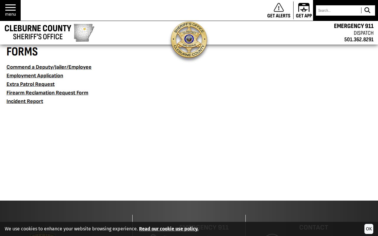 Cleburne County Sheriff forms without a bench warrant recall form