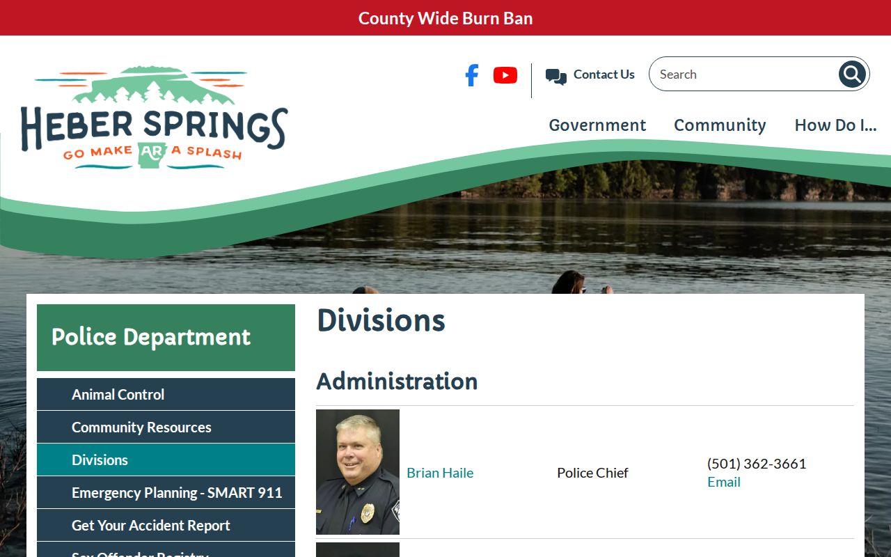 Heber Springs Police Department divisions page